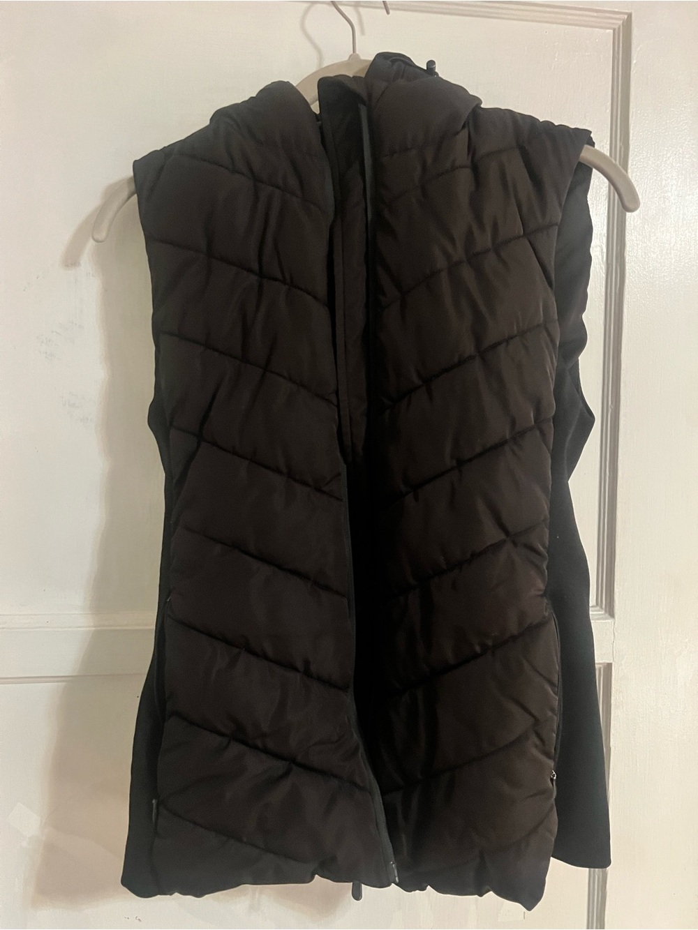Zara Black Quilted Hooded Puffer Vest